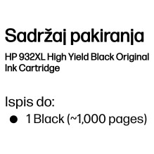 HP 932XL Didelės talpos originali juodo rašalo kasetė