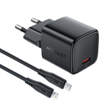 Įkroviklis Acefast A117 20W GaN USB-C + USB-C to Lightning 1.2m cable juodas Įkroviklis Acefast A117 20W GaN USB-C + USB-C to Lightning 1.2m cable juodas