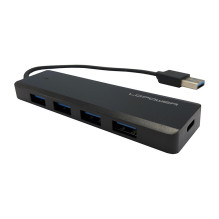 LC-Power LC-HUB-U3-4-V2 4xUSBA 1XUSB-C Juoda mažmeninė prekyba