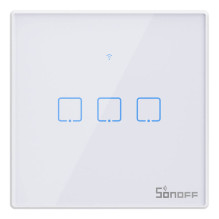 Išmanusis jungiklis - Sonoff T2 EU TX 3-kanalinis WiFi RF 433 lietimui jautrus jungiklis