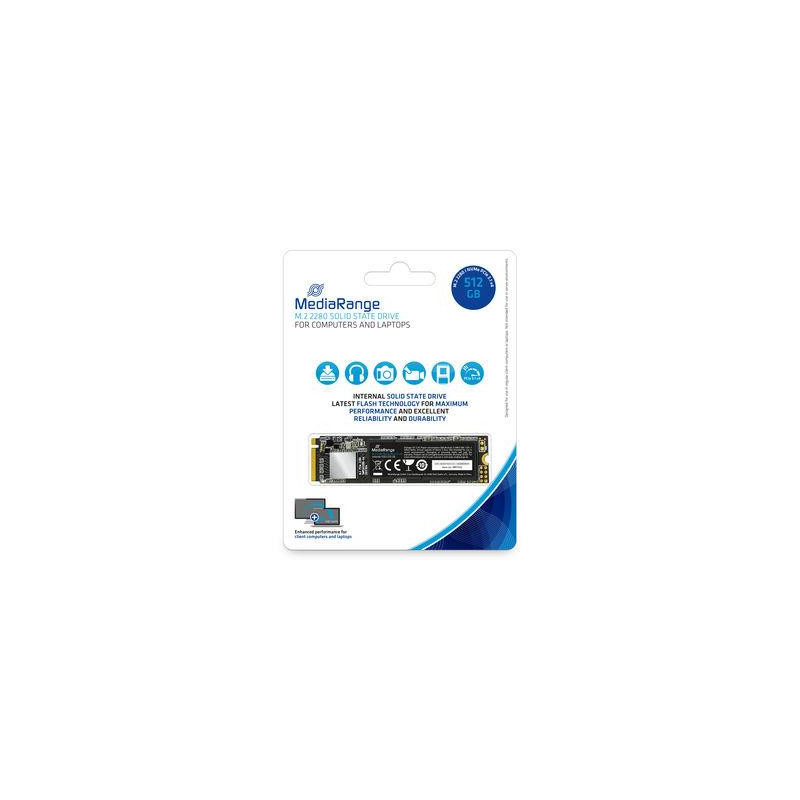 SSD, MEDIARANGE, 512 GB, M.2, PCI Express 3.1, NVMe Taip, Įrašymo greitis 1700 MB/s, Skaitymo greitis 2080 MB/s, MTBF 15