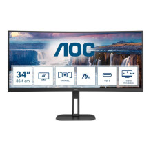 Monitorius - AOC CU34V5C 34" Kreivasis WQHD 100Hz USB-C Garsiakalbiai Juodas