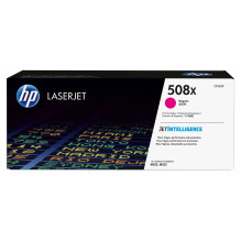 HP 508X didelės talpos rausvai raudona originali LaserJet tonerio kasetė HP 508X didelės talpos rausvai raudona originali LaserJet tonerio kasetė