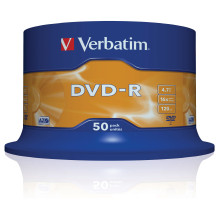 1x50 Verbatim DVD-R 4,7GB 16x Speed, matt silver