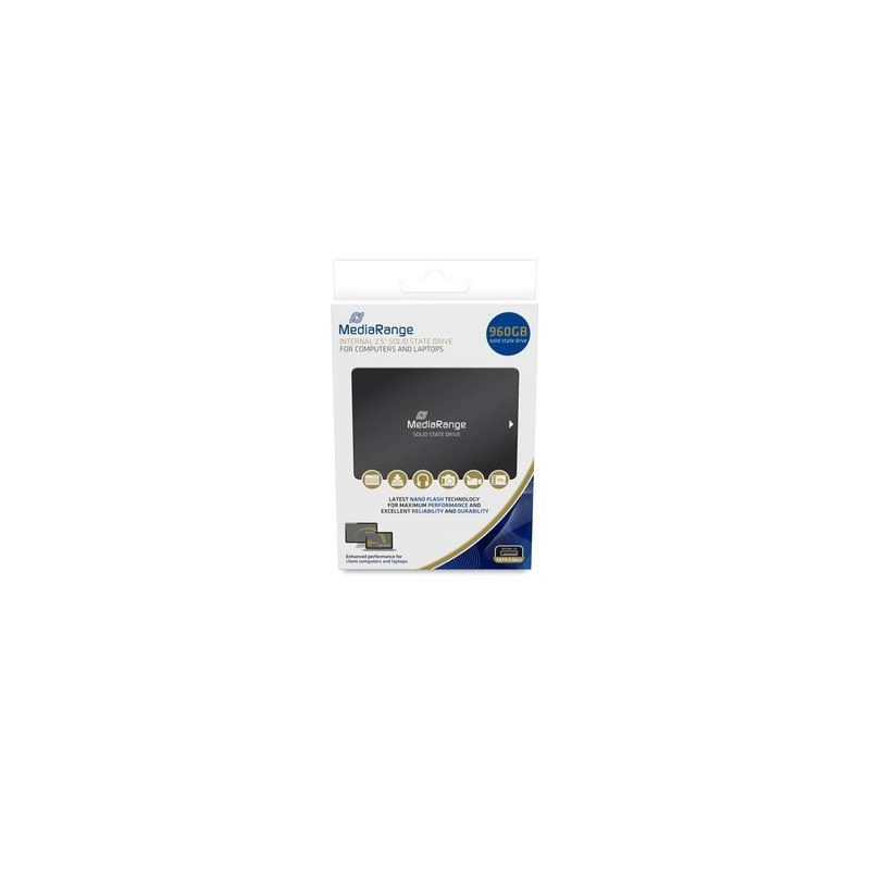 SSD MEDIARANGE 960 GBSerijinis ATA IIIĮrašymo greitis 480 MB / sSkaitymo greitis 550 MB / sBlister2.5"MR1004