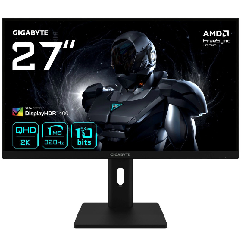 GIGABYTE G27Q3 27 colių 2K QHD žaidimų monitorius – 2560 x 1440 320Hz 1ms 350 cd / m² „FreeSync Premium“ ekranas HDR400 