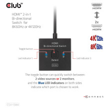 CLUB3D CSV-1384 KVM jungiklis CLUB3D CSV-1384 KVM jungiklis