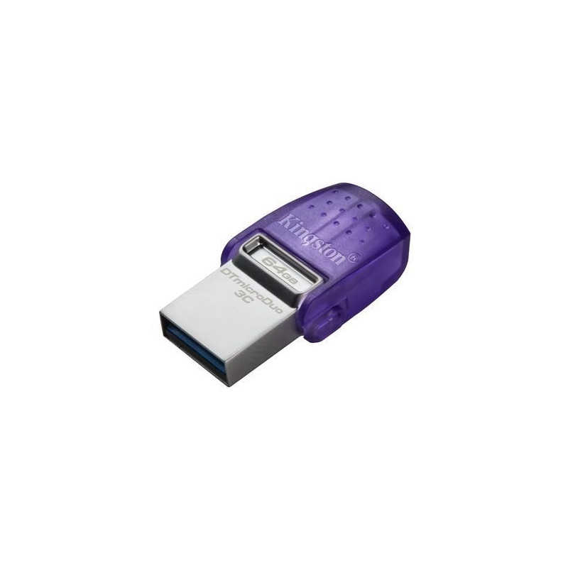 Kingston DataTraveler microDuo 3C 64GB USB 3.2 Gen 1 / USB-C USB atmintinė Lilla SÃ¸lv