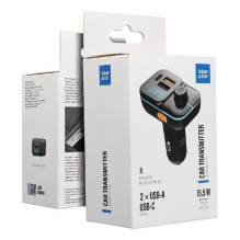Car charger + FM transmiter Blue Star (L3) (2xUSB 1xUSB-C, 20W, 3.0A) black