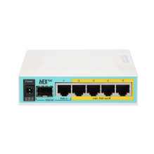 MikroTik hEX PoE maršrutizatorius, 5x RJ45 1000Mb /s, 1x SFP, 1x USB