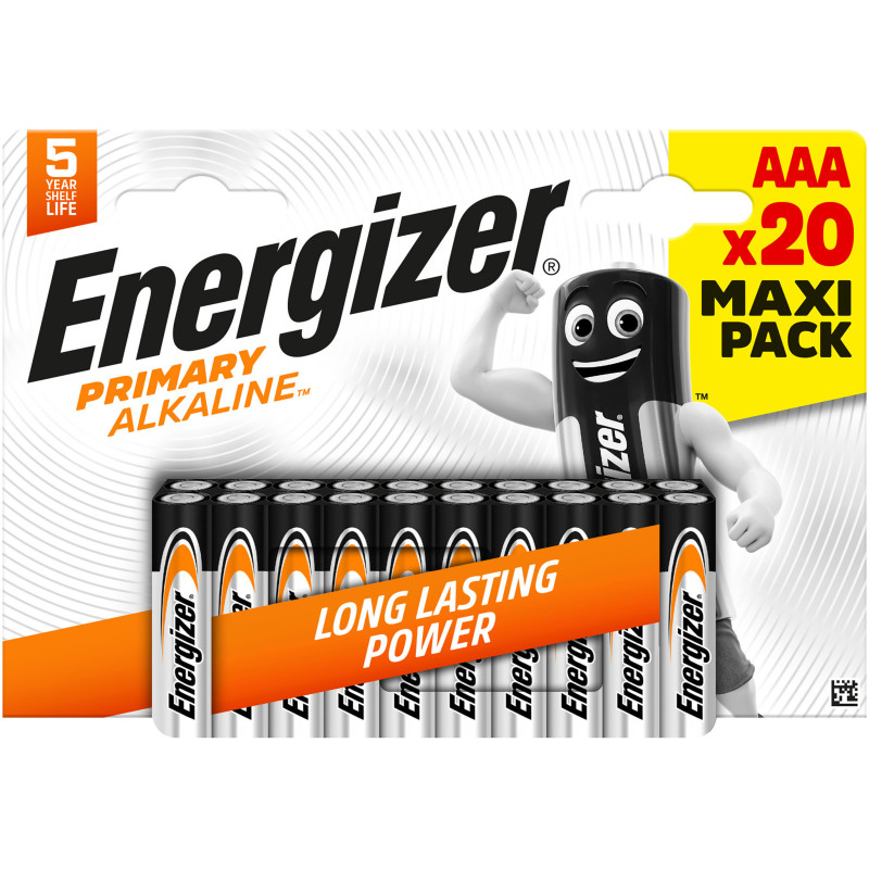 Šarminės Baterijos - Energizer AAA LR03 20 Vnt.