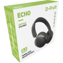 Belaidės ausinės - D-Fruit Echo DF165 40 mm Bluetooth 5.3 "Ultra Bass" Juodos