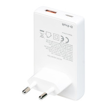 Sieninis Įkroviklis - D-Fruit DF136 65 W GaN Įkroviklis, USB-C / USB-A, PD 3.0 / QC Sieninis Įkroviklis - D-Fruit DF136 65 W GaN Įkroviklis, USB-C / USB-A, PD 3.0 / QC
