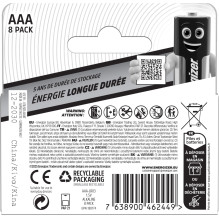 Baterijos - Energizer Everyday AAA / LR03 DHP8 8 Vnt. Baterijos - Energizer Everyday AAA / LR03 DHP8 8 Vnt.