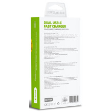 USB Įkroviklis - D-Fruit DF100 30 W Dvigubas USB-C Įkroviklis Su USB-C Laidu USB Įkroviklis - D-Fruit DF100 30 W Dvigubas USB-C Įkroviklis Su USB-C Laidu