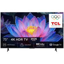 TV Set, TCL, 75 ", 4K Ultra HD, 3840 x 2160 pixels, Flat, 16:9, QLED, 75P6L