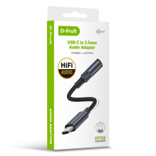 USB Garso Adapteris - D-Fruit DF126 USB-C Į 3,5 Mm Adapteris 130 Mm USB Garso Adapteris - D-Fruit DF126 USB-C Į 3,5 Mm Adapteris 130 Mm