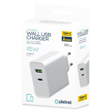Sieninis Įkroviklis - Platinet PLCUPD45W USB / USB-C PD 45 W Sieninis Įkroviklis - Platinet PLCUPD45W USB / USB-C PD 45 W