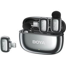 Mikrofonas - Boya Mini 2-01 "Lightning" / USB-C Mėnulio Sidabro Mikrofonas - Boya Mini 2-01 "Lightning" / USB-C Mėnulio Sidabro