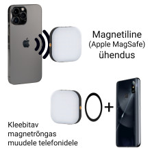 LED Lempa - D-Fruit DF622 Magnetinė USB-C LED Lempa, 3 Spalvų Temperatūros, 5 Ryškumo Lygiai, 360° Pasukimas, Pilka