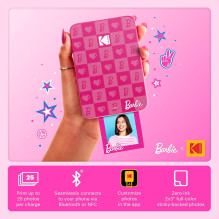 Nešiojamas Nuotraukų Spausdintuvas - Kodak Step Slim 1 Barbie Edition 2×3 colių Rožinis