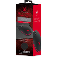 Žaidimų pelė - Omega Varr VSETMPX5 7 spalvų LED pelės rinkinys su kilimėliu