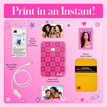 Nešiojamas Nuotraukų Spausdintuvas - Kodak Step Slim 1 Barbie Edition 2×3 colių Rožinis