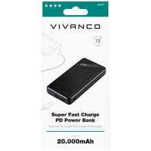 Išorinė baterija - Vivanco 20 000 mAh 18 W PD Išorinė baterija 63123