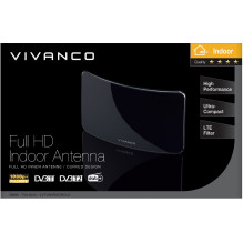 Vidinė TV Antena - Vivanco TVA4040 DVB-T2 DAB+ 360° LTE Filtras Reguliuojamas Stiprinimas