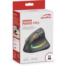 Vertikali Belaidė Pelė - SpeedLink Piavo Pro, 1 200 / 2 400 / 3 200 DPI, 5 Mygtukai, USB, Juoda Vertikali Belaidė Pelė - SpeedLink Piavo Pro, 1 200 / 2 400 / 3 200 DPI, 5 Mygtukai, USB, Juoda