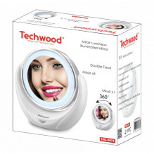 Apšviečiamas Makiažo Veidrodis - Techwood TML-2674 Makiažo Veidrodis Su 5 Kartų Didinimu