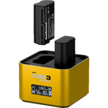 Fotoaparato Baterijų Įkroviklis - Hähnel ProCube 3 Dvigubas Nikon Baterijų Įkroviklis, USB-C PD 3.0 30 W, LCD, AA Dėklas