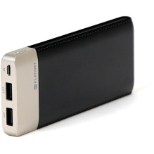 Išorinė Baterija - Platinet Leather 11 000 mAh 2,1 A 2xUSB, Juoda Išorinė Baterija - Platinet Leather 11 000 mAh 2,1 A 2xUSB, Juoda