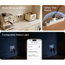 Išmanusis Kištukas - Aqara H2 EU SP-P05E Thread Zigbee 16 A 3 680 W LED