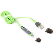USB Laidas - Platinet USB-MicroUSB / "Lightning" Laidas 1 m Žalias