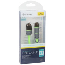 USB Laidas - Platinet USB-MicroUSB / "Lightning" Laidas 1 m Žalias