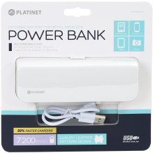 Išorinė baterija - Platinet Omega Leather 7 200 mAh Balta