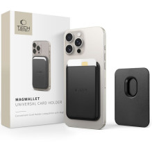 Telefono kortelių dėklas - Tech-Protect MagWallet, juodas