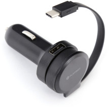 Automobilinis įkroviklis - Platinet 44652 2,4 A USB Su USB-C Laidu Automobilinis įkroviklis - Platinet 44652 2,4 A USB Su USB-C Laidu