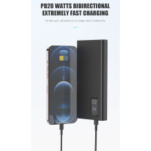 Išorinė Baterija - Platinet 10 000 mAh PD QC LED, Balta Išorinė Baterija - Platinet 10 000 mAh PD QC LED, Balta