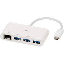 USB Adapteris - Vivanco 45388 USB-C LAN Šakotuvas, 3 Prievadai, 5 Gbit / s USB Adapteris - Vivanco 45388 USB-C LAN Šakotuvas, 3 Prievadai, 5 Gbit / s