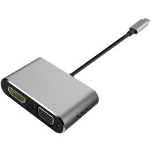 Ekrano Adapteris - Platinet USB-C HDMI / VGA Adapteris 4K 30 Hz Ekrano Adapteris - Platinet USB-C HDMI / VGA Adapteris 4K 30 Hz