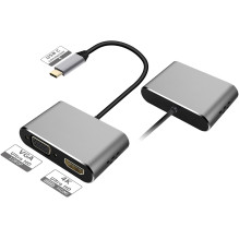 Ekrano Adapteris - Platinet USB-C HDMI / VGA Adapteris 4K 30 Hz Ekrano Adapteris - Platinet USB-C HDMI / VGA Adapteris 4K 30 Hz