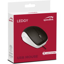 Kompiuterinė pelė - SpeedLink Ledgy Silent SL-610015-BKWE 3 mygtukų 900 dpi USB Juoda / Balta