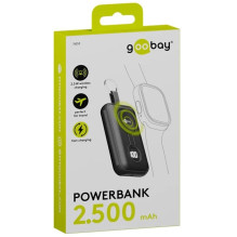 Išorinė Baterija - Goobay 2 500 mAh, Skirta Apple Watch, Su Magnetiniu Belaidžiu Įkrovimu, USB-C, 5 V / 1 A, Skaitmenini Išorinė Baterija - Goobay 2 500 mAh, Skirta Apple Watch, Su Magnetiniu Belaidžiu Įkrovimu, USB-C, 5 V / 1 A, Skaitmenini