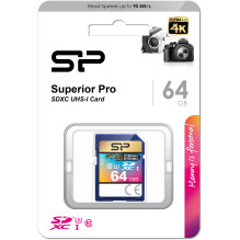 Atminties kortelė - Silicon Power Superior 64 GB UHS-I U3 SDXC Atminties kortelė