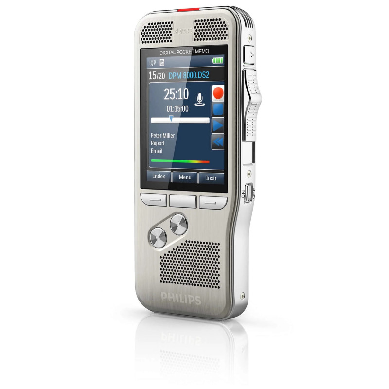 Philips DPM 8300 diktēšanas ierīce ar iekšējo atmiņu, sudraba