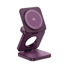 FORCELL AluFold Pro 3in1 Qi 2.2 25W Ultra-Fast Wireless Desk Charger for iPhone and Samsung compatible with MagSafe, App