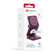 FORCELL AluFold Pro 3in1 Qi 2.2 25W Ultra-Fast Wireless Desk Charger for iPhone and Samsung compatible with MagSafe, App
