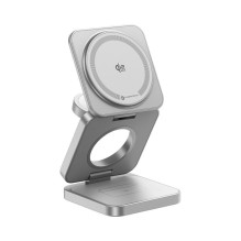 FORCELL AluFold Pro 3in1 Qi 2.2 25W Ultra-Fast Wireless Desk Charger for iPhone and Samsung compatible with MagSafe, App